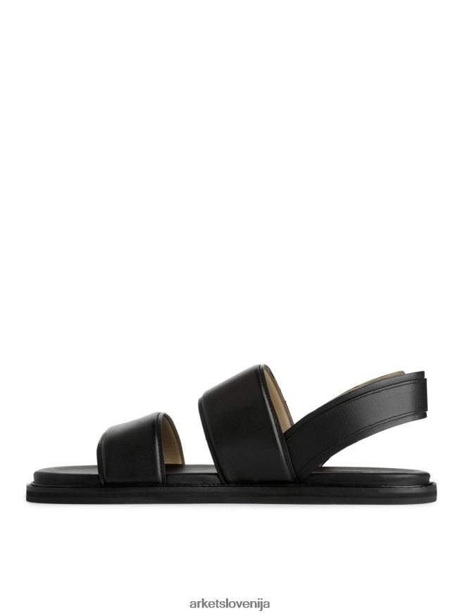 obutev sl ARKET moški usnjeni sandali z zaponko Črna 6X02XV1271