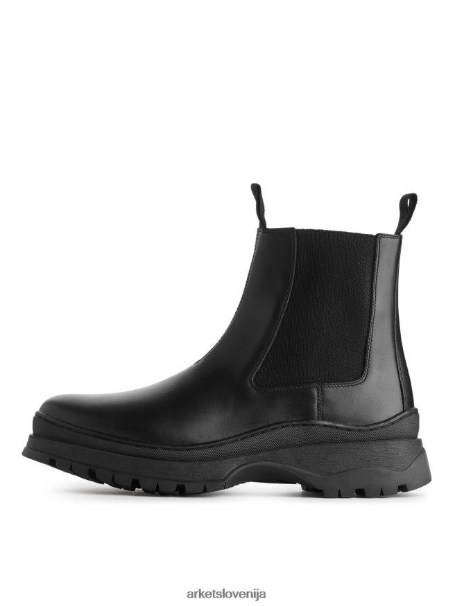 obutev sl ARKET moški usnjeni škornji z debelim podplatom Črna 6X02XV1282