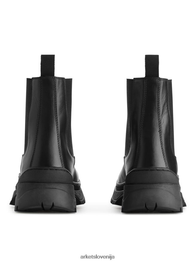 obutev sl ARKET moški usnjeni škornji z debelim podplatom Črna 6X02XV1282