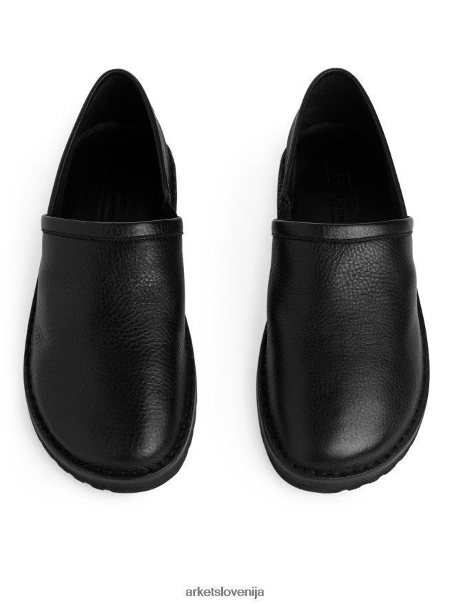 obutev sl ARKET moški usnjeni čevlji slip-on Črna 6X02XV1273