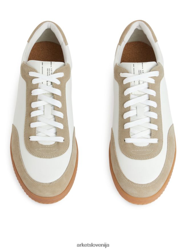 obutev sl ARKET moški usnjeni copati bela/bež 6X02XV1254