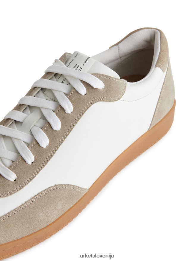 obutev sl ARKET moški usnjeni copati bela/bež 6X02XV1254