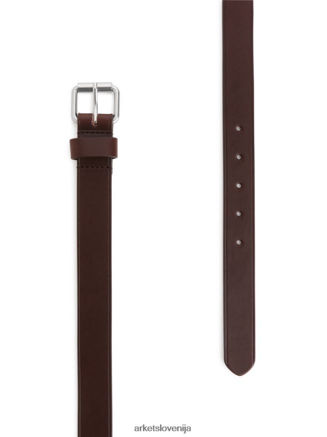 dodatki sl ARKET moški tanek usnjen pas rjav 6X02XV1331