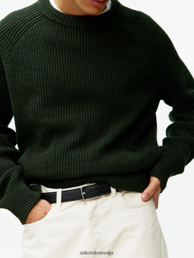 dodatki sl ARKET moški usnjeni pas Črna 6X02XV1334