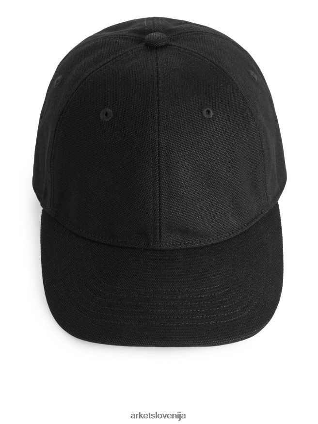 dodatki sl ARKET moški bombažna platnena kapa Črna 6X02XV1303