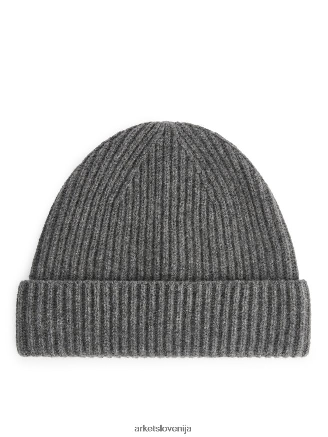 dodatki sl ARKET moški kapa iz mešanice kašmirja sivi melanž 6X02XV910