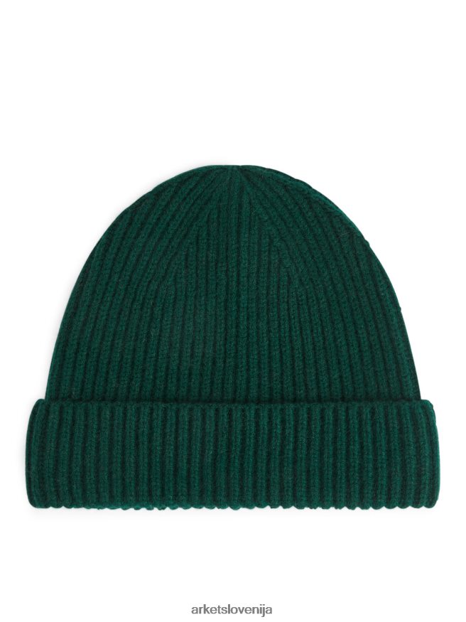 dodatki sl ARKET moški kapa iz mešanice kašmirja temno zelena 6X02XV1307