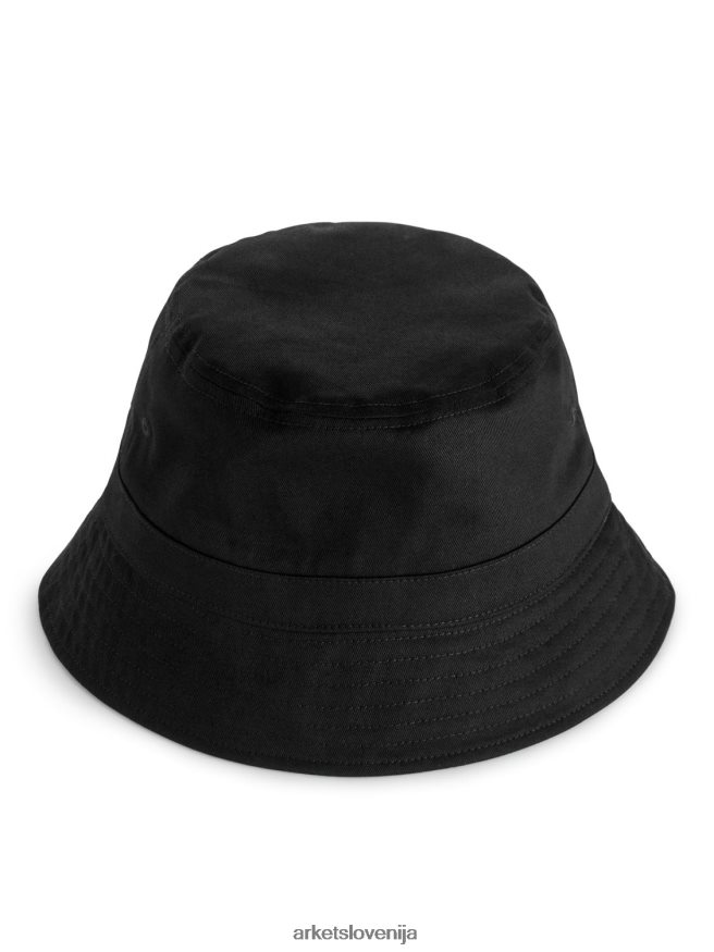 dodatki sl ARKET moški klobuk iz bombažnega keperja Črna 6X02XV1295