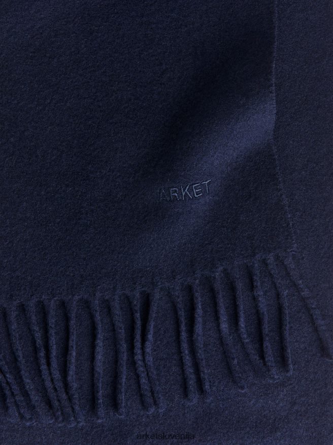 dodatki sl ARKET moški tkan šal iz kašmirja temno modra 6X02XV1312