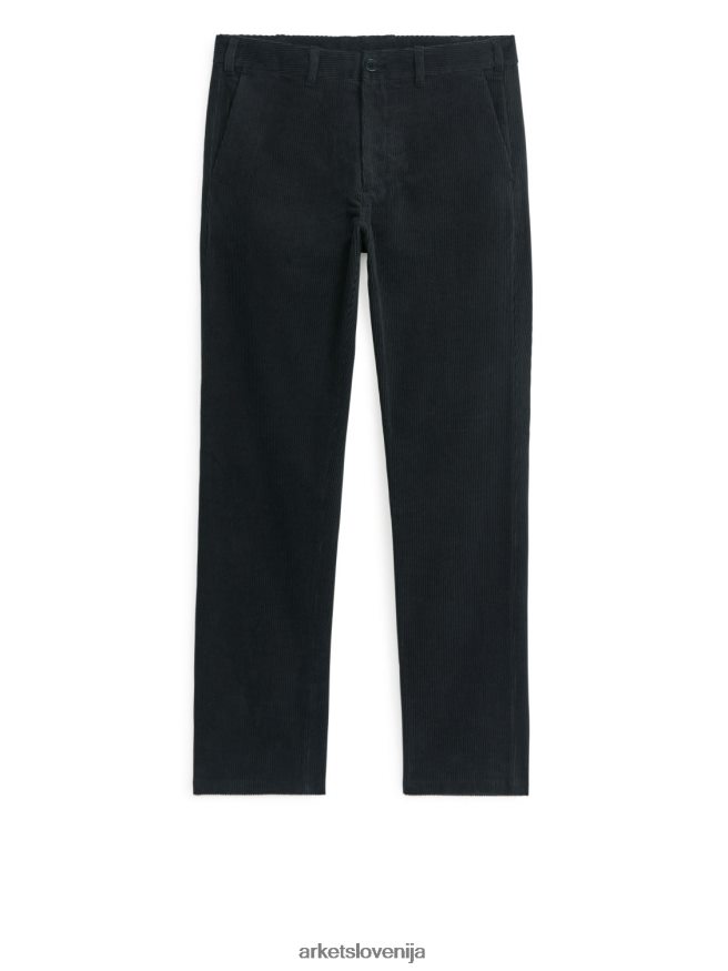 oblačila sl ARKET moški hlače chinos iz velveta ravnega kroja Črna 6X02XV1089