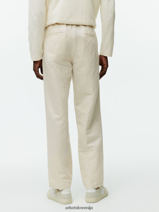 oblačila sl ARKET moški lanene hlače z vrvico svetlo bež 6X02XV1054