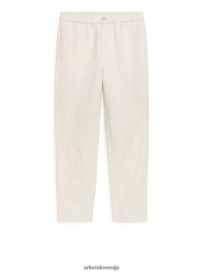oblačila sl ARKET moški lanene hlače z vrvico svetlo bež 6X02XV1054