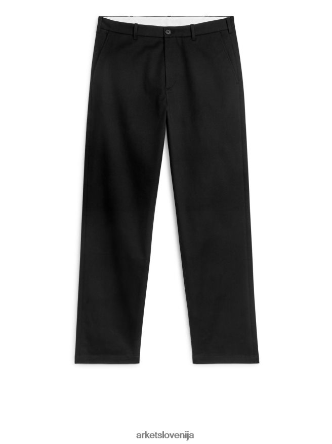 oblačila sl ARKET moški običajni bombažni chinos hlače Črna 6X02XV1086