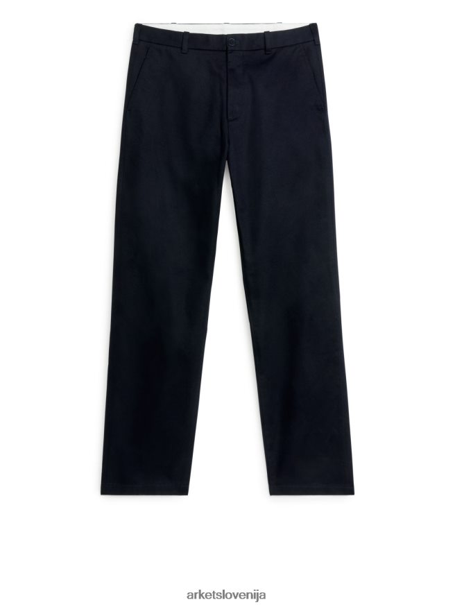 oblačila sl ARKET moški običajni bombažni chinos hlače temno modra 6X02XV1081