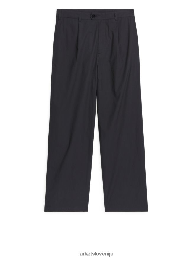 oblačila sl ARKET moški ohlapne bombažne hlače Črna 6X02XV1078