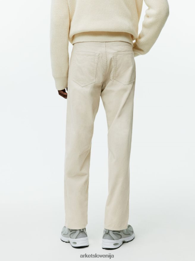 oblačila sl ARKET moški ohlapne hlače iz samleta umazano bela 6X02XV1068
