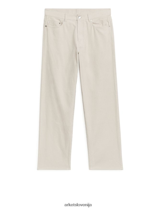 oblačila sl ARKET moški ohlapne hlače iz samleta umazano bela 6X02XV1068