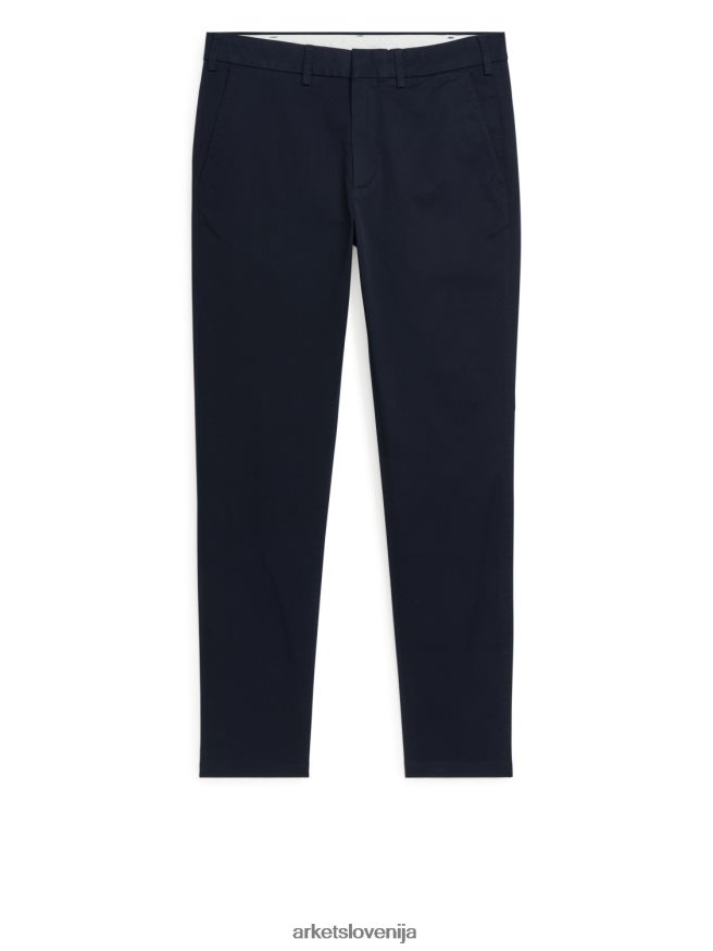 oblačila sl ARKET moški ozki raztegljivi chinos hlače temno modra 6X02XV1072