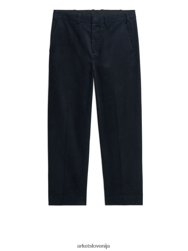 oblačila sl ARKET moški skrajšane hlače iz samleta temno modra 6X02XV1082