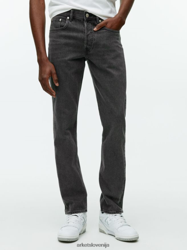 oblačila sl ARKET moški navadne ravne kavbojke park oprano črno 6X02XV1097