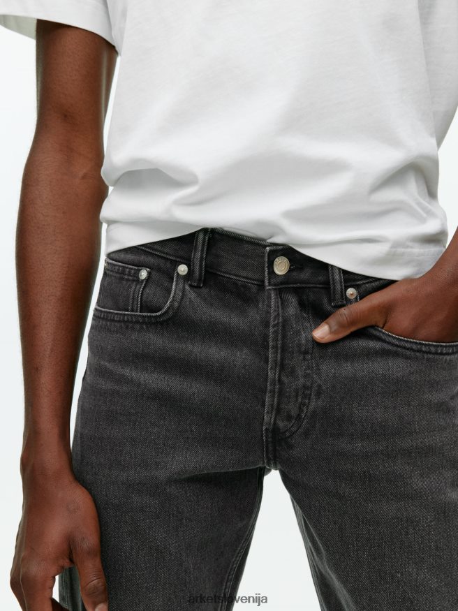 oblačila sl ARKET moški navadne ravne kavbojke park oprano črno 6X02XV1097