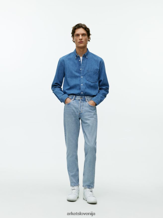 oblačila sl ARKET moški navadne ravne kavbojke s skrajšanim parkljem svetlo modra 6X02XV1107