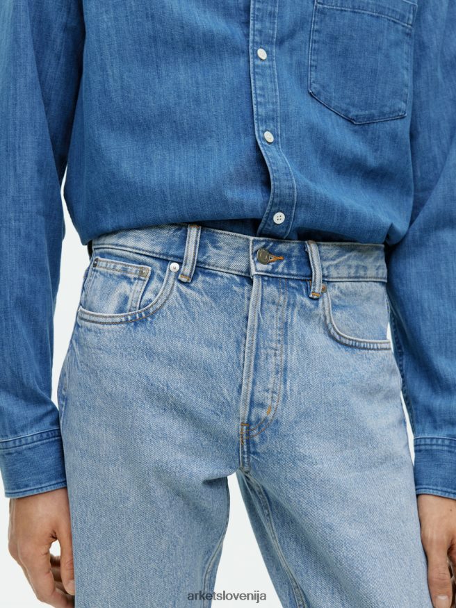 oblačila sl ARKET moški navadne ravne kavbojke s skrajšanim parkljem svetlo modra 6X02XV1107