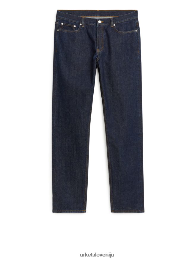 oblačila sl ARKET moški park navadne kavbojke z ravnim robom splaknjena srednje modra 6X02XV1104