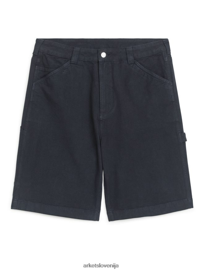 oblačila sl ARKET moški bombažne uporabne kratke hlače temno modra 6X02XV1125