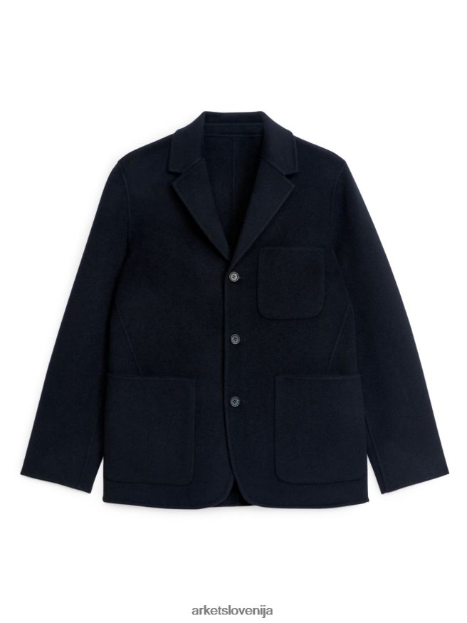 oblačila sl ARKET moški dvostranski volneni blazer temno modra 6X02XV1149