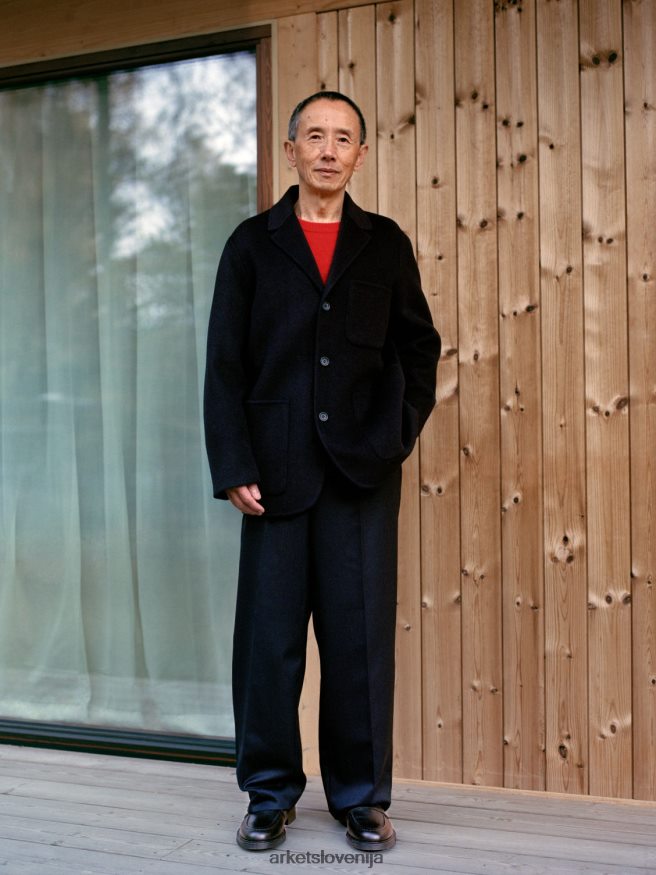 oblačila sl ARKET moški dvostranski volneni blazer temno modra 6X02XV1149