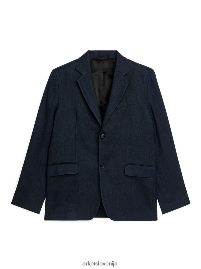 oblačila sl ARKET moški moderen blazer hopsack temno modra 6X02XV1150