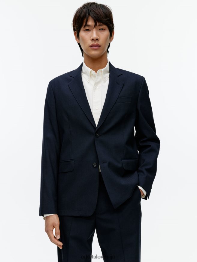 oblačila sl ARKET moški moderen blazer hopsack temno modra 6X02XV1150