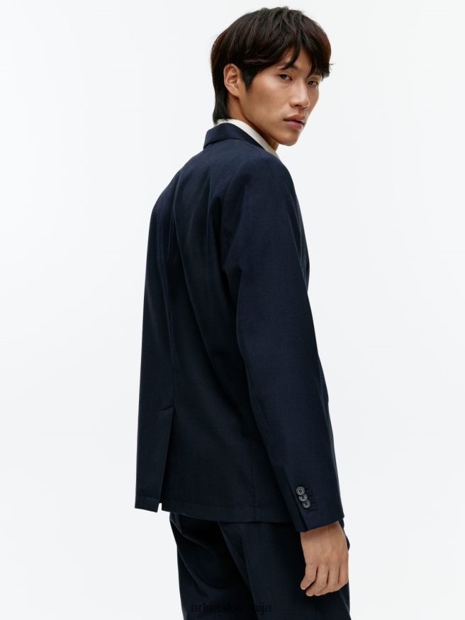 oblačila sl ARKET moški moderen blazer hopsack temno modra 6X02XV1150