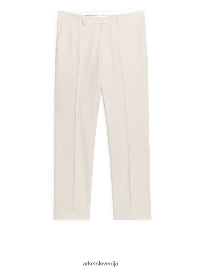 oblačila sl ARKET moški ozke hlače iz bombaža iz konoplje svetlo bež 6X02XV1074