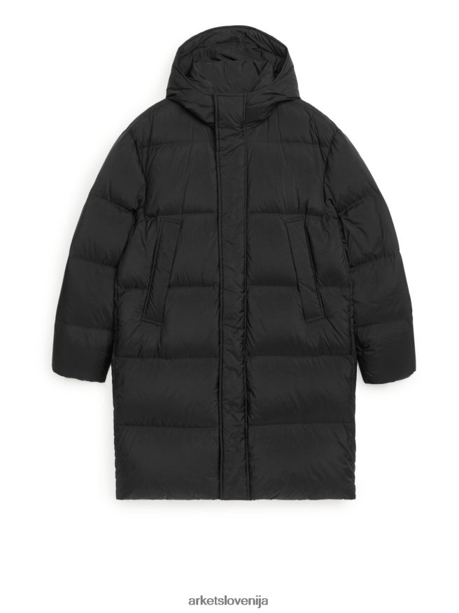 oblačila sl ARKET moški dolga puhovka Črna 6X02XV1171