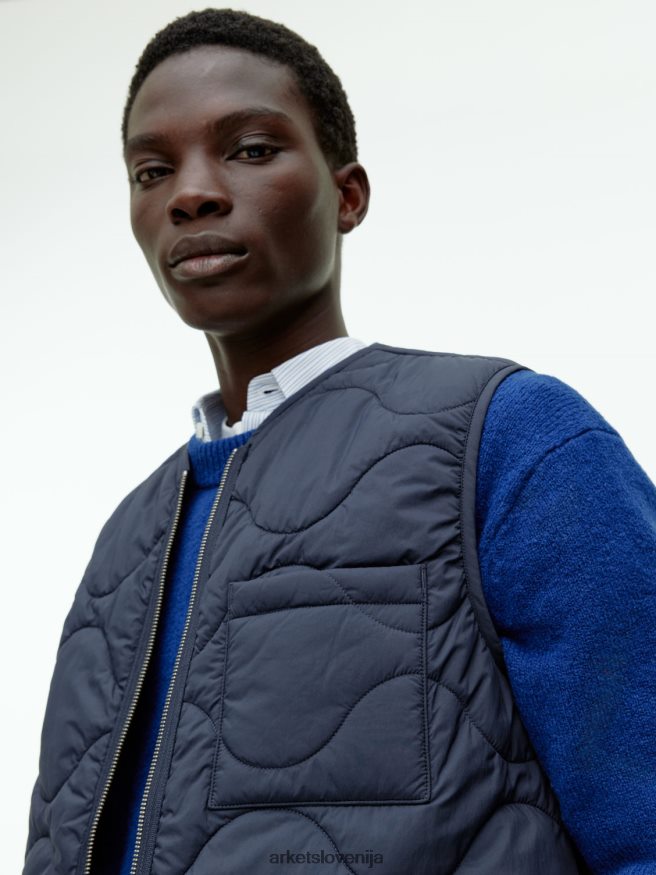 oblačila sl ARKET moški prešit brezrokavnik temno modra 6X02XV1159