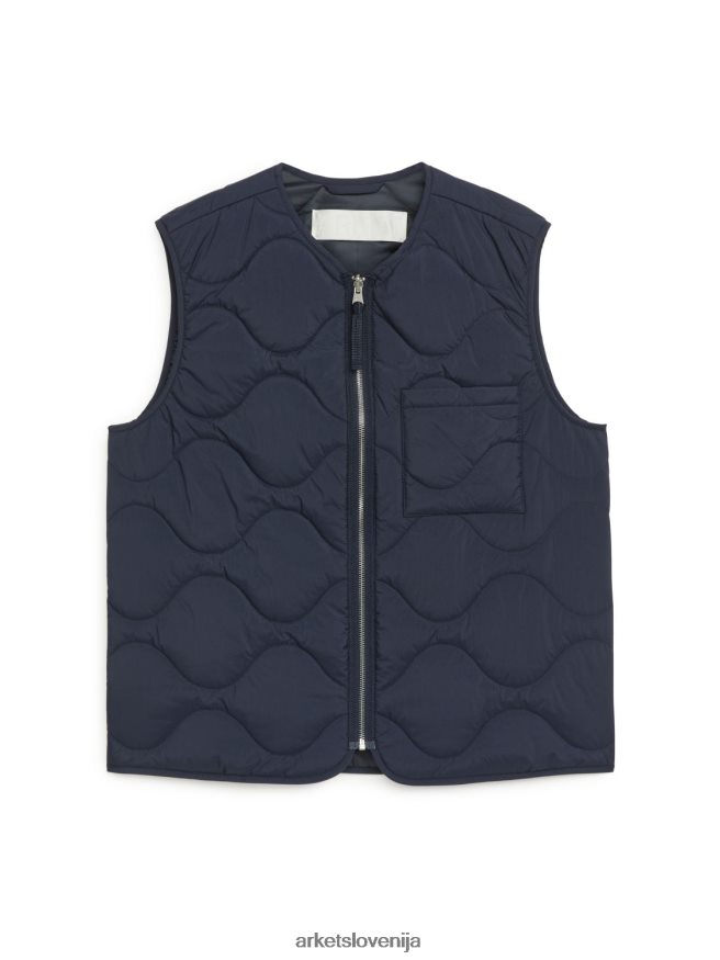 oblačila sl ARKET moški prešit brezrokavnik temno modra 6X02XV1159