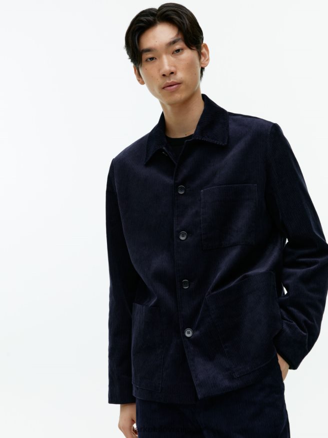 oblačila sl ARKET moški velvet jakna temno modra 6X02XV1168