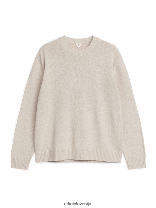 oblačila sl ARKET moški laneno svileno majico svetlo bež 6X02XV1177