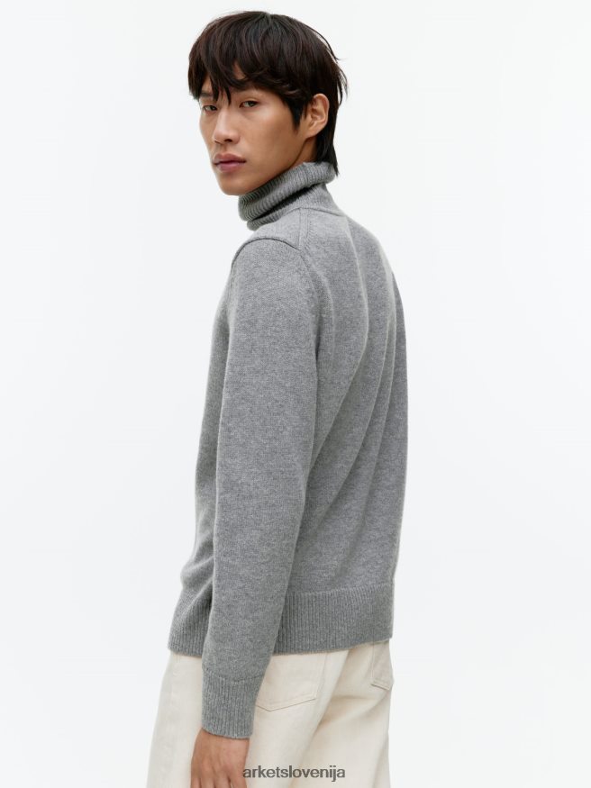 oblačila sl ARKET moški merino pulover z ovratnikom siva 6X02XV1194