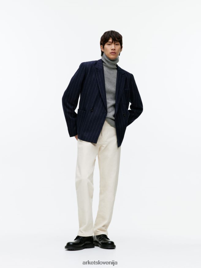 oblačila sl ARKET moški merino pulover z ovratnikom siva 6X02XV1194