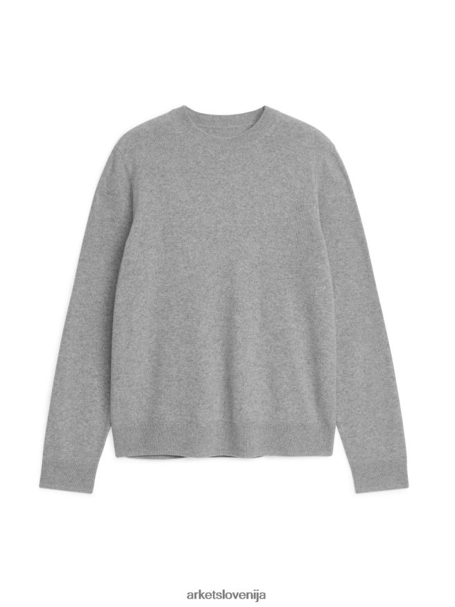 oblačila sl ARKET moški pulover iz kašmirja sivi melanž 6X02XV1182