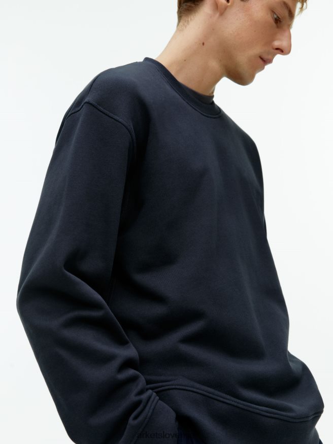 oblačila sl ARKET moški sproščen jopič iz frotirja temno modra 6X02XV920