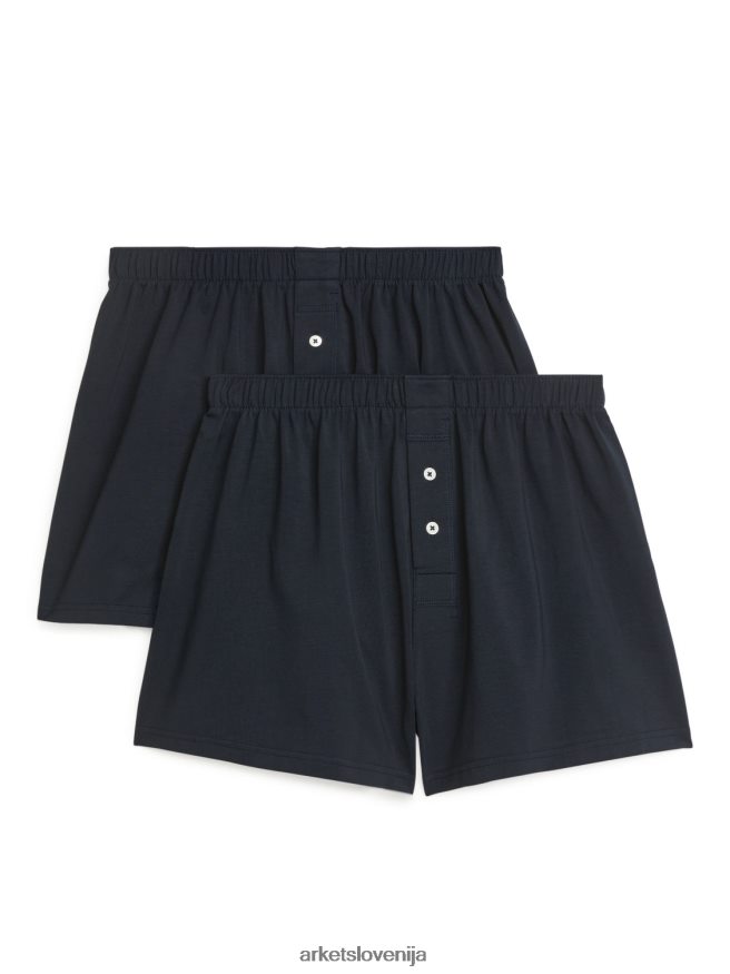 oblačila sl ARKET moški boksarice iz bombažnega jerseyja pima, 2 kom temno modra 6X02XV1233