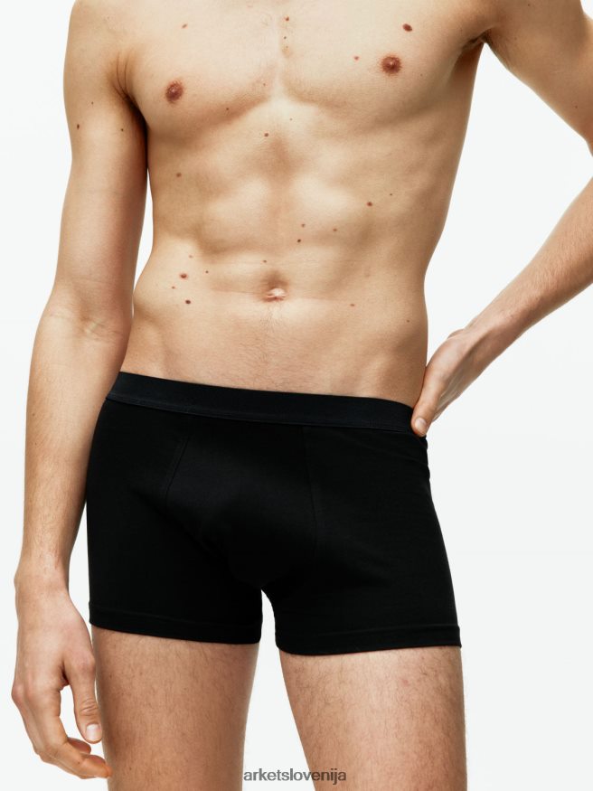 oblačila sl ARKET moški bombažne hlače pima, 3 kom Črna 6X02XV1225