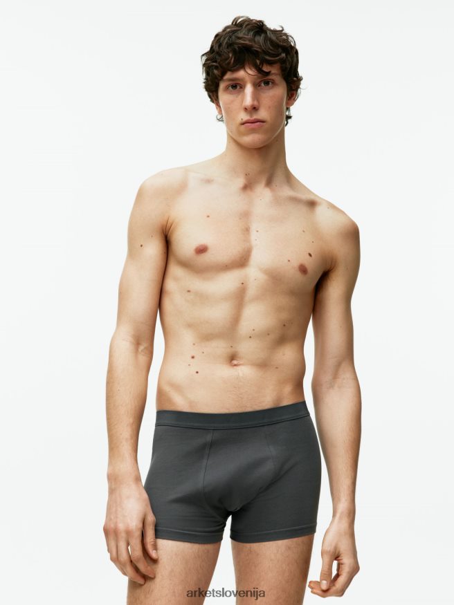 oblačila sl ARKET moški bombažne hlače pima, 3 kom temno siva 6X02XV1231