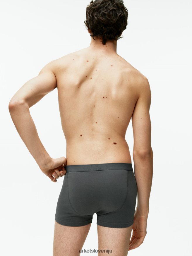 oblačila sl ARKET moški bombažne hlače pima, 3 kom temno siva 6X02XV1231