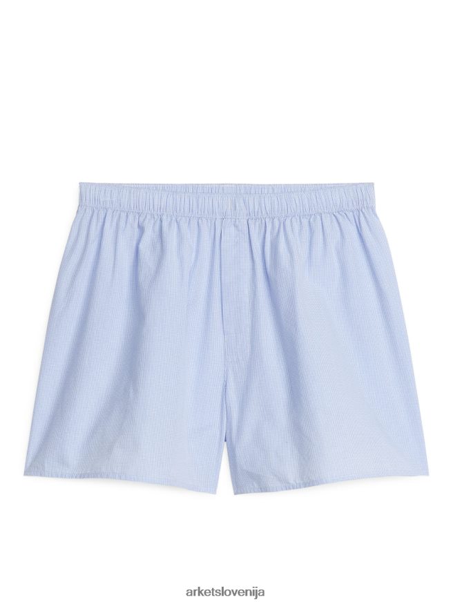 oblačila sl ARKET moški tkane bombažne boksarice, komplet 2 kom modra/bela 6X02XV1229