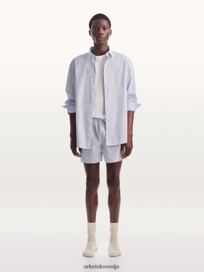 oblačila sl ARKET moški tkane bombažne boksarice, komplet 2 kom temno modra/črtasta 6X02XV1232